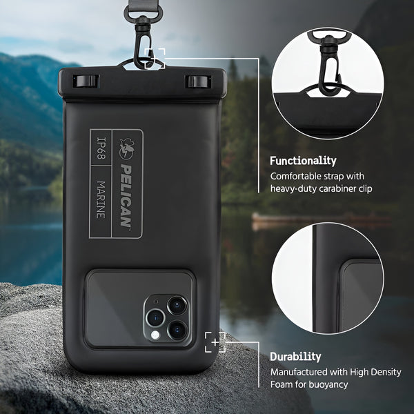 Marine Waterproof Floating Pouch Stealth Black – Pelican Phone Cases - Main Image