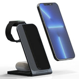 3-in-1 Magnetic Phone, Watch & Airpod Charging Stand - Silver