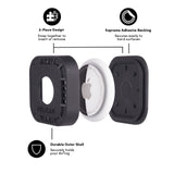 4 Pack of AirTag Protectors - 2 Carabiners & 2 Sticker Mounts - Black