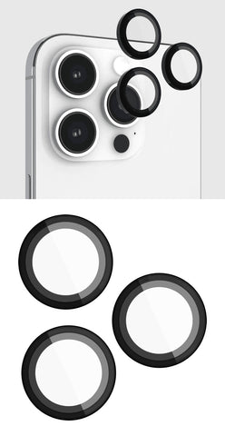 Pelican Aluminum Ring Lens Protectors for iPhone 15 Pro/Pro Max - Black