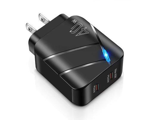40W Dual Type-C Port Charger Block