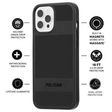 Pelican Protector w/ MagSafe® for Apple iPhone 12 & 12 Pro - Black